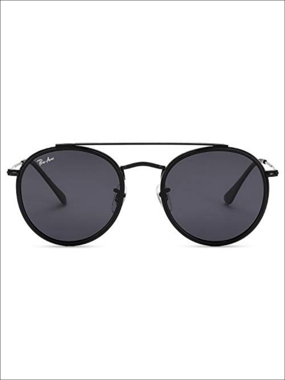 Retro Round Glass Lens Sunglasses Double Bridge UV400